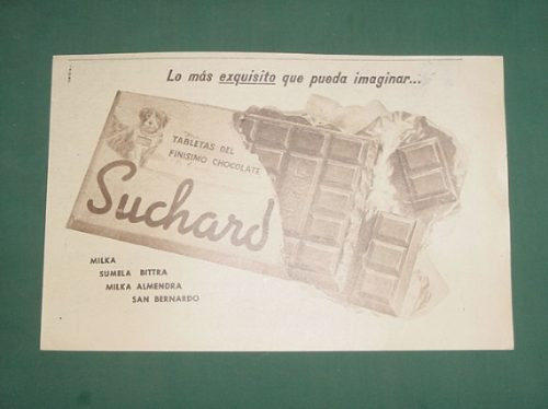 Publicidad Antigua Chocolate Suchard Bittra Sumela Almendra