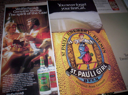 Publicidad 7 Clippings En Inglés ( U.s.a ) Bebidas. Año 1982