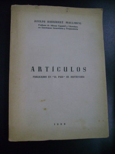  Articulos Adolfo Rodriguez Mallarini  Dedicado Y Firmado