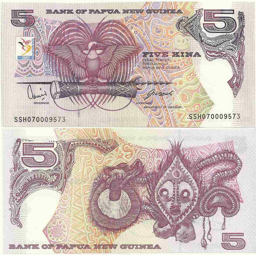 Billete Papua 5 Kuna Año 2007 Conmemorativo Sin Circular