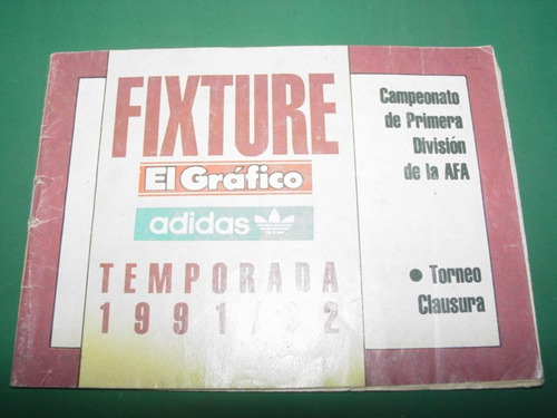 Fixture Futbol Torneo Primera Divison Clausura Afa 1991/92