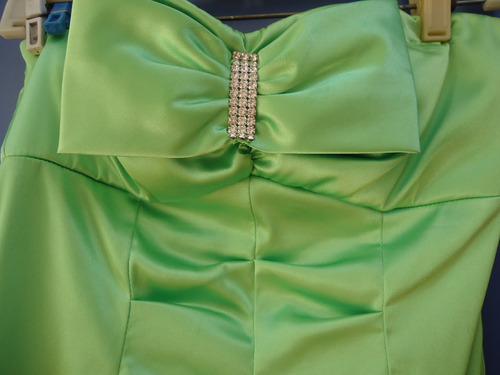 Vestido Fieta Corto Talle Pequeño Hermoso Verde!!