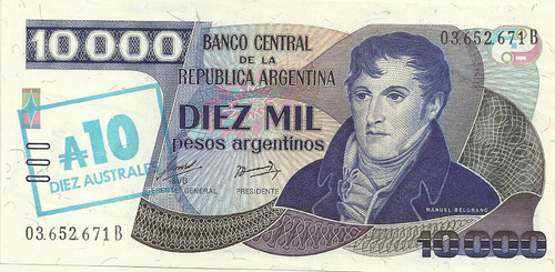 5 Billetes 10000 Pesos Argentinos Resellados Diferent Oferta