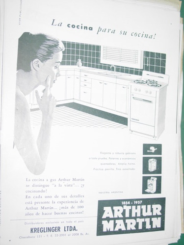 Publicidad Clipping Recorte Cocinas Arthur Martin Kreglinger