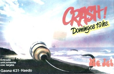 Tarjeta Publicidad  Crash Discoteca Haedo