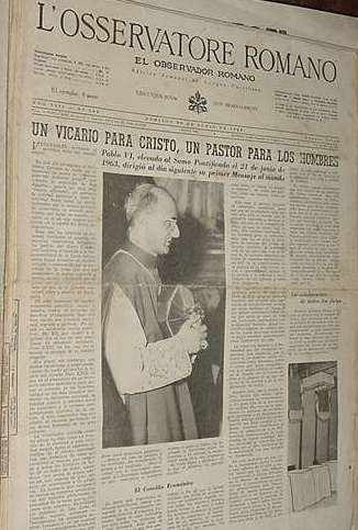 Diario Observador Romano 566 Pablo 6 Vicario Cristo Religion