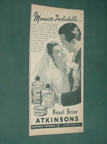 Publicidad Atkinsons Royal Briar Locion Polvo Colonia