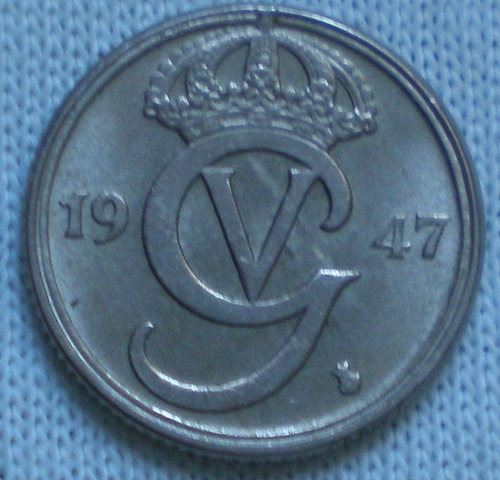 Suecia 10 Ore 1947 Ts Moneda Bronce-níquel Gustaf V Km#795