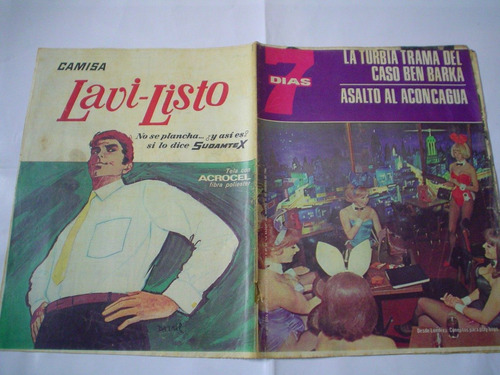 Revista 7 1966 Dias Conejitas Play Boys Ben Barka Aconcagua