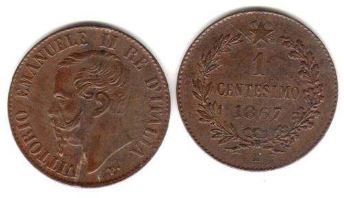 Moneda De Italia Año 1867 De 1 Centesimo Excelente