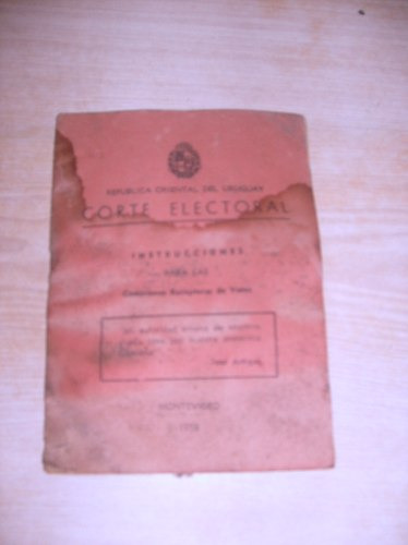Corte Electoral Instrucciones Comisiones Receptoras Voto1958