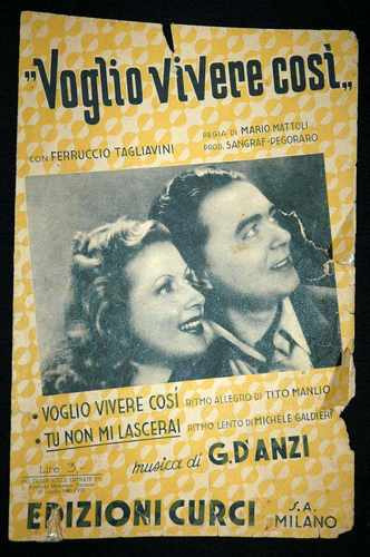 Voglio Vivere Cosi -  Tu Non Mi Lascerai    1940   Italiano