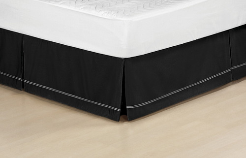 Saia Para Cama Box Solteiro Microfibra Com Detalhe Sutache