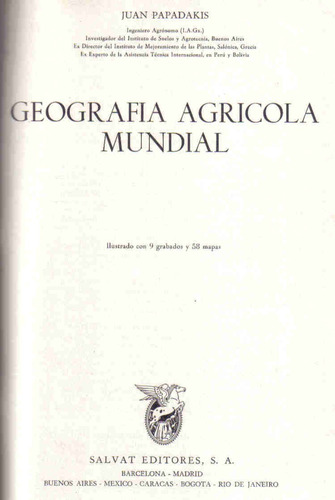 Geografia Agricola Mundial - Papadakis - Salvat