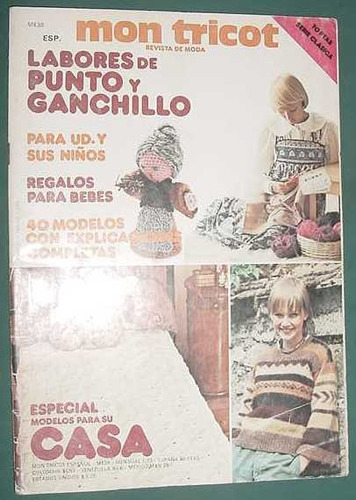 Revista Mon Tricot Me39 Labores Punto Ganchillo Casas Niños