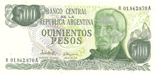 Billete 500 Pesos Ley Reposicion Bottero 2434 Sin Circular