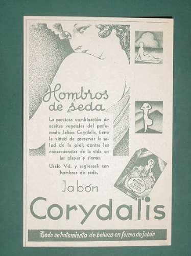 Publicidad Antigua Corydalis Jabon Tocador Hombros De Seda