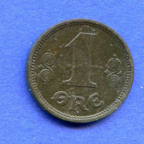 Imagen 2 de 2 de Dinamarca 1 Ore 1915 * Christian X *