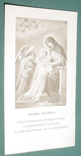 Tarjeta Comunion Religion San Nicolas 1921 Madre Querida