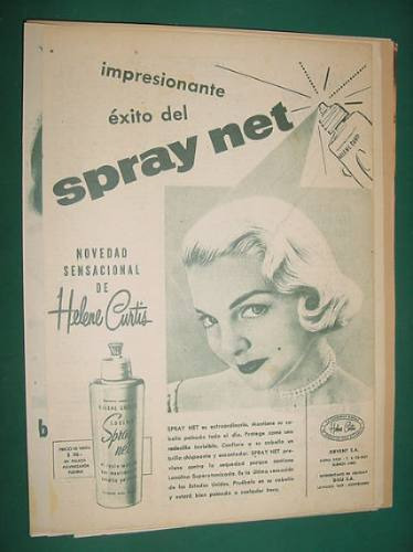 Publicidad Antigua Cosmeticos Helene Curtis Locion Spray Net