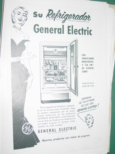 Publicidad Clipping Recorte Heladeras General Electric Mod1
