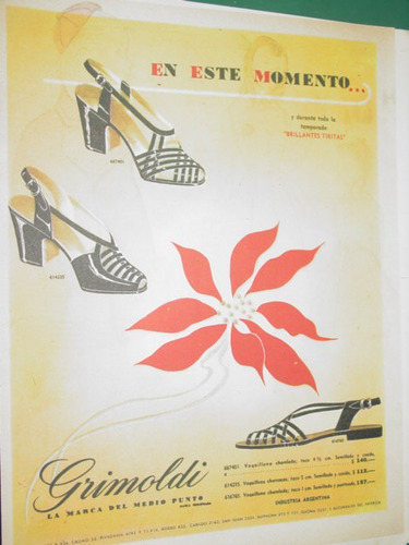 Publicidad Antigua Calzado Zapatos Grimoldi Momento Tiritas