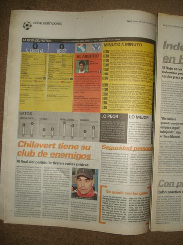 Diario Ole 24-4-97/racing 3 River 3 / Copa Libertadores 1997 (Usado)