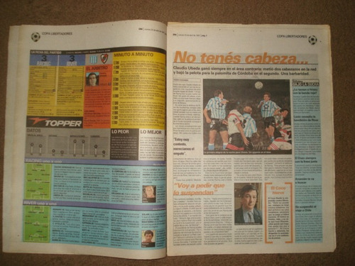 Diario Ole 24-4-97/racing 3 River 3 / Copa Libertadores 1997 (Usado)