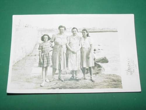 Fotografia Antigua Playas Mar Del Plata 1945 Damas Costa