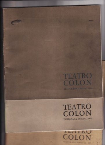 Teatro Colon Temporada Oficial 1969/1970/1971