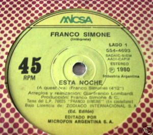 Franco Simone Esta Noche / Quiero Hacerte Simple Argentino