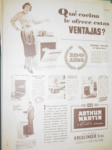 Publicidad Antigua Cocinas Arthur Martin Kreglinger Ventajas