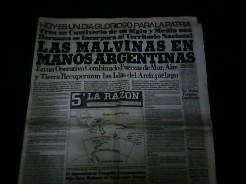 Malvinas -  Diario 5 ªla Razón -  Viernes 2 De Abril De 1982