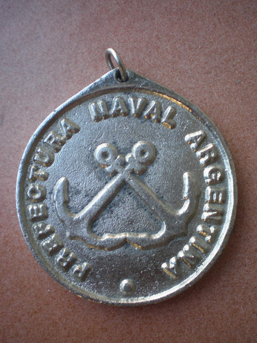 Medalla Metal Cromado De La Prefectura Naval Argentina