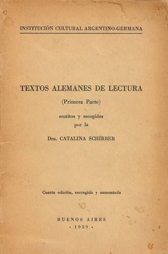 Textos Alemanes De Lectura - Dra. Catalina Schirber