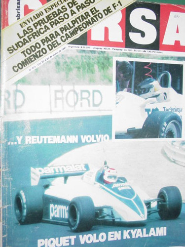 Revista Corsa 816 Reutemann Piquet Kyalami Sudafrica Formula