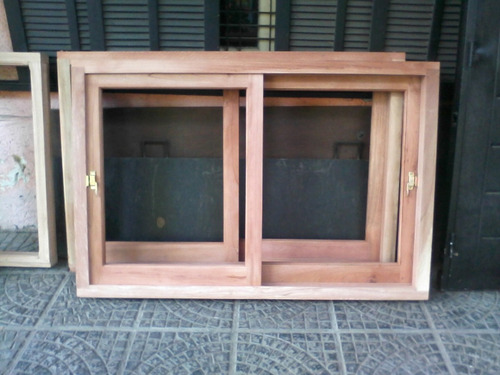 Ventana De Madera 130x80 Corrediza De Cedroextraporch