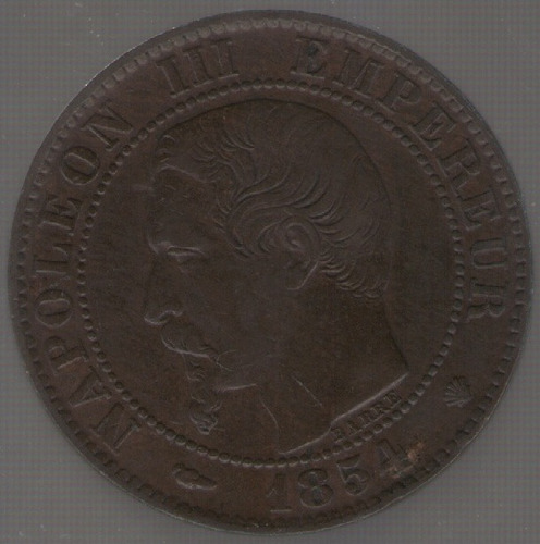 Francia 5 Centimes 1854 W  Exc