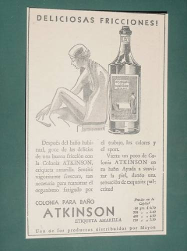 Publicidad - Atkinsons Colonia Para Baño Etiqueta Amarilla