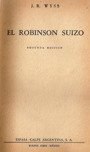 El Robinson Suizo - Wyss - Espasa Calpe