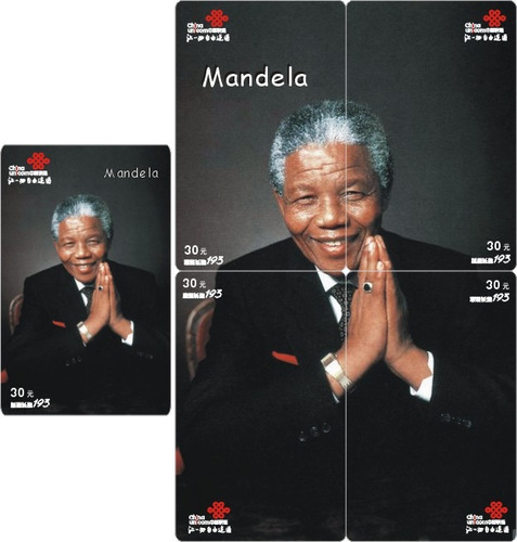 Nelson Mandela - 3 Rompecabezas Con Tarjetas Telefonicas