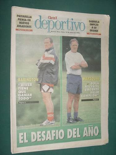 Clarin Deportivo -16/1/95- Boca River Babington Marzolini