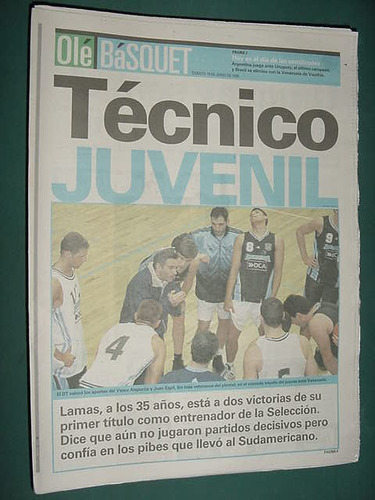 Diario Ole 19/6/99 Basquet Argentinos Velez San Lorenzo Ferr