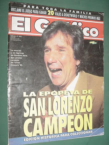 Revista Grafico 3951 Bambino Veira San Lorenzo Campeon 1995