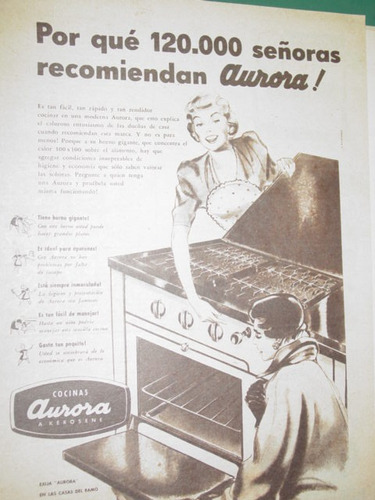 Publicidad Antigua Cocinas Aurora Ciento Veinte Mil Señoras