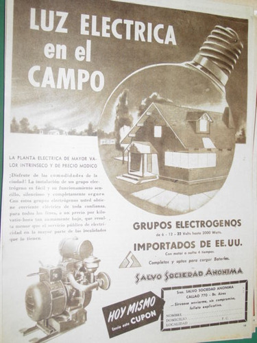 Publicidad Clipping Recorte Equipos Electrogenos Salvo