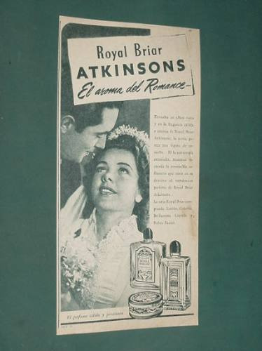 Publicidad Atkinsons Royal Briar Locion Polvo Agua Colonia