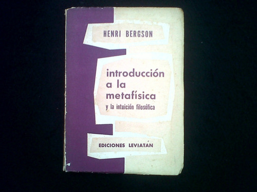 Introduccion A La Metafisica Henri Bergson