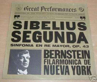 Sibelius Segunda Sinfonia Leonard Bernstein Vinilo Argentino