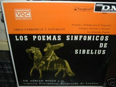 Adrian Boult Poemas Sinfonicos De Sibelius Vinilo Argentino